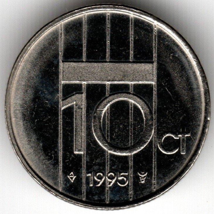 Nederland : 10 Cent 1995  KM#203  Ref 16358, Ophalen of Verzenden, Koningin Beatrix, 10 cent, Losse munt