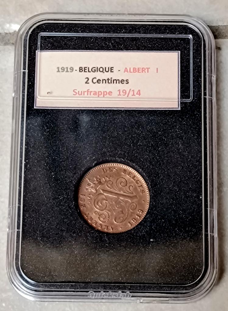 munt Belgie 2 centimes 1919 Frans overdatum 19/14, Verzenden