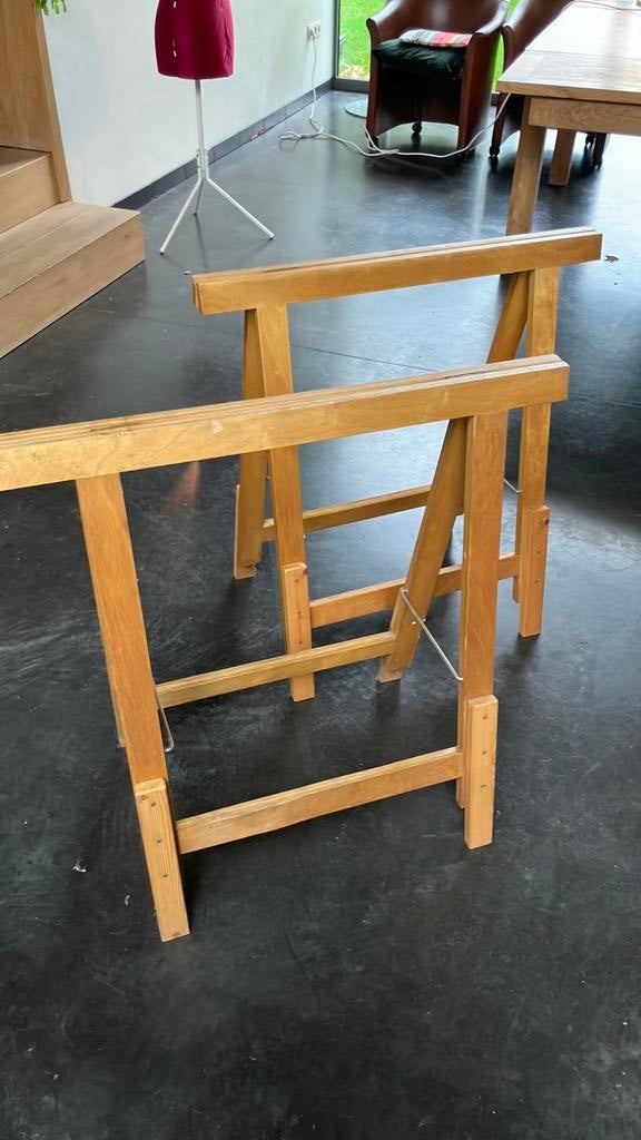 VINTAGE ensemble de tréteaux en bois, Enlèvement