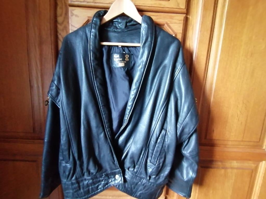 lederen vest dames, Ophalen, Gedragen, Maat 42/44 (L), Zwart