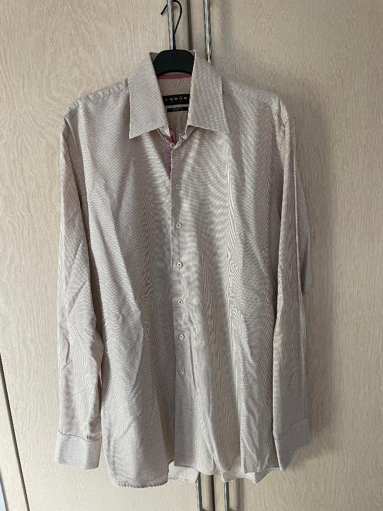 Beige ruitjeshemd Ledub 41, Vêtements | Hommes, Tour de cou 41/42 (L), Enlèvement ou Envoi, Beige, Ledub