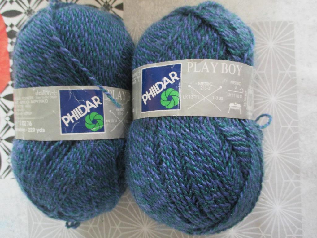 wol phildar paars/groen 50gr, Enlèvement, Neuf, Tricot ou Crochet, Laine ou Fils
