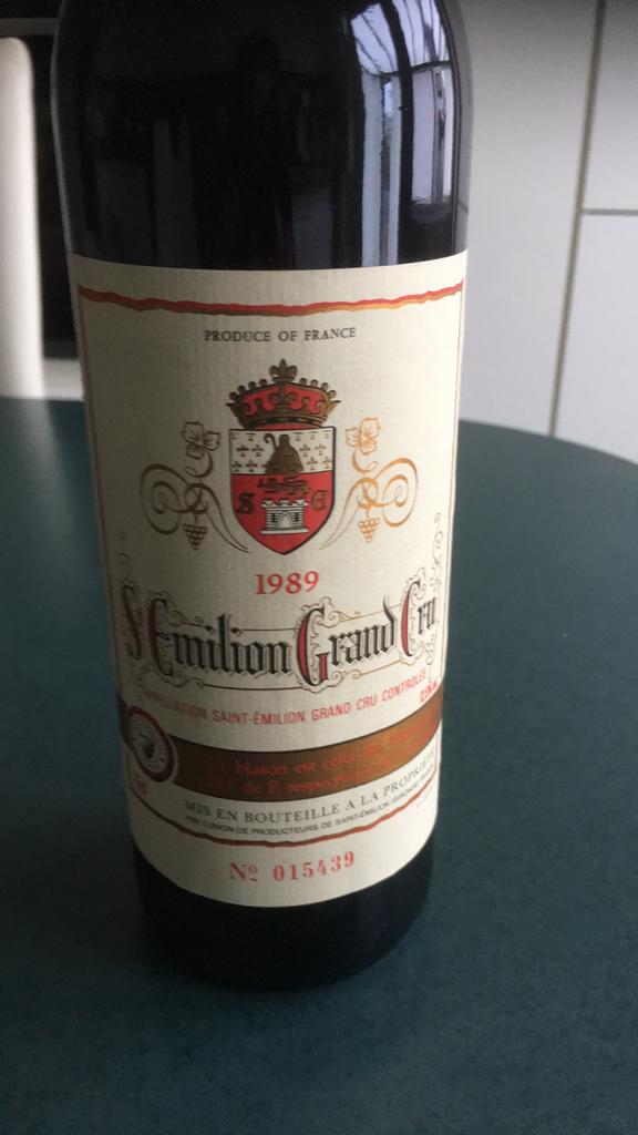 Saint Emilion Grand Cru 1989, Pleine, Comme neuf, Enlèvement, Vin rouge