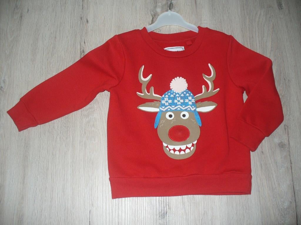 Sweater voor Kerst met lampje in de neus maat 92, Ophalen of Verzenden, Zo goed als nieuw, Jongen, Trui of Vest