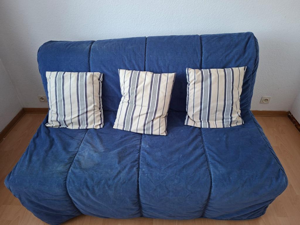 Zetelbed IKEA, Ophalen, Blauw, Tweepersoons, Zo goed als nieuw