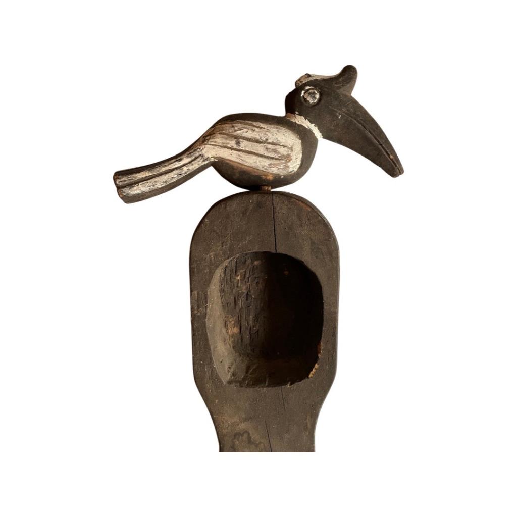 Statue Oiseau en Bois Perché - Collection Asiatique, Enlèvement ou Envoi