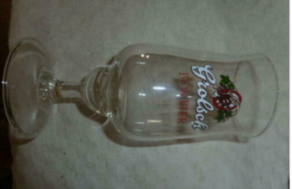 #G bier glas GROLSCH BOKBIER ' op voet ', Verzamelen, Ophalen of Verzenden, Nieuw, Bierglas