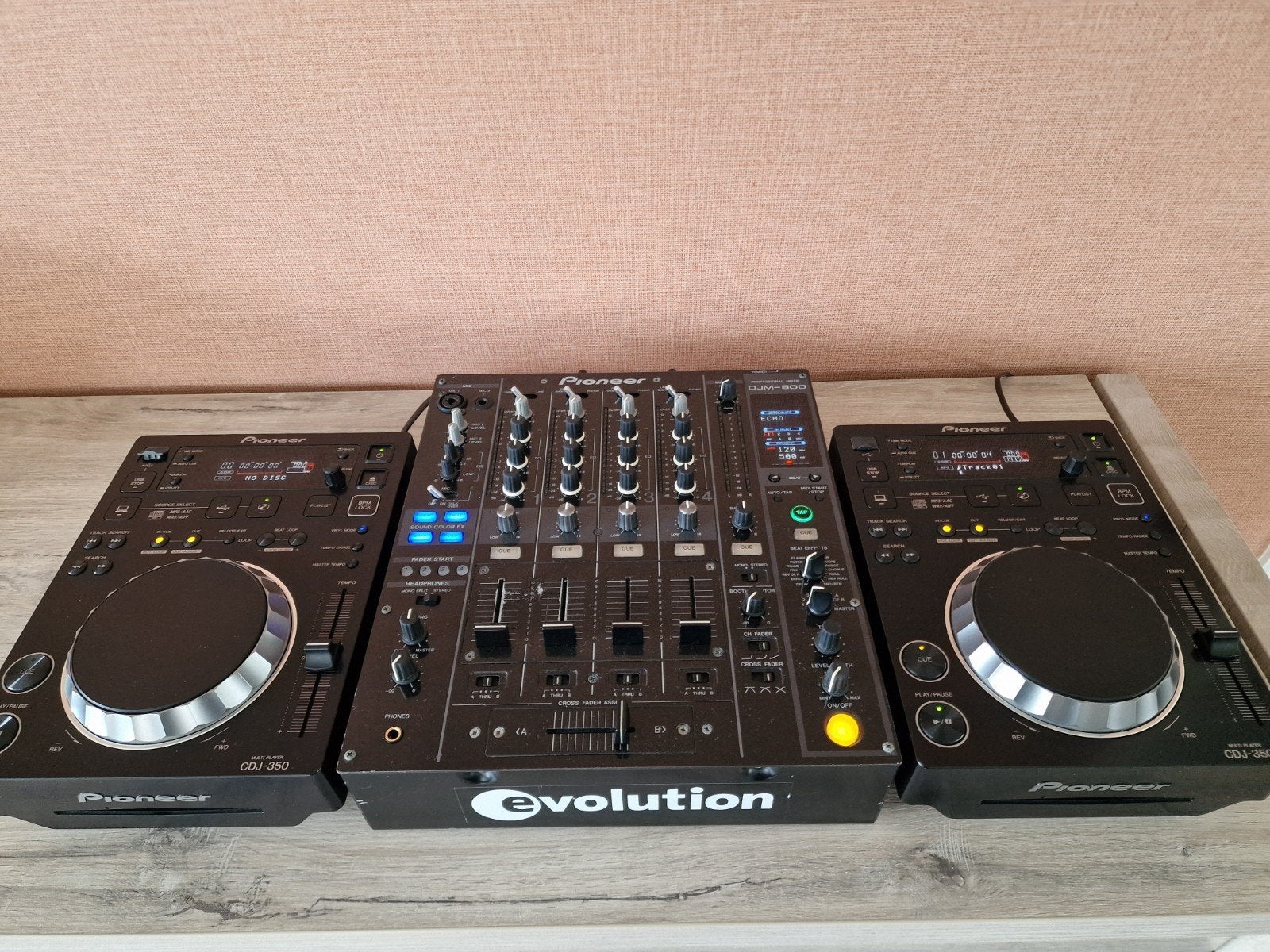 DJ Set 2x pioneer CDJ-350 en DJM-800, Musique & Instruments, Enlèvement, Utilisé, DJ-Set, Pioneer