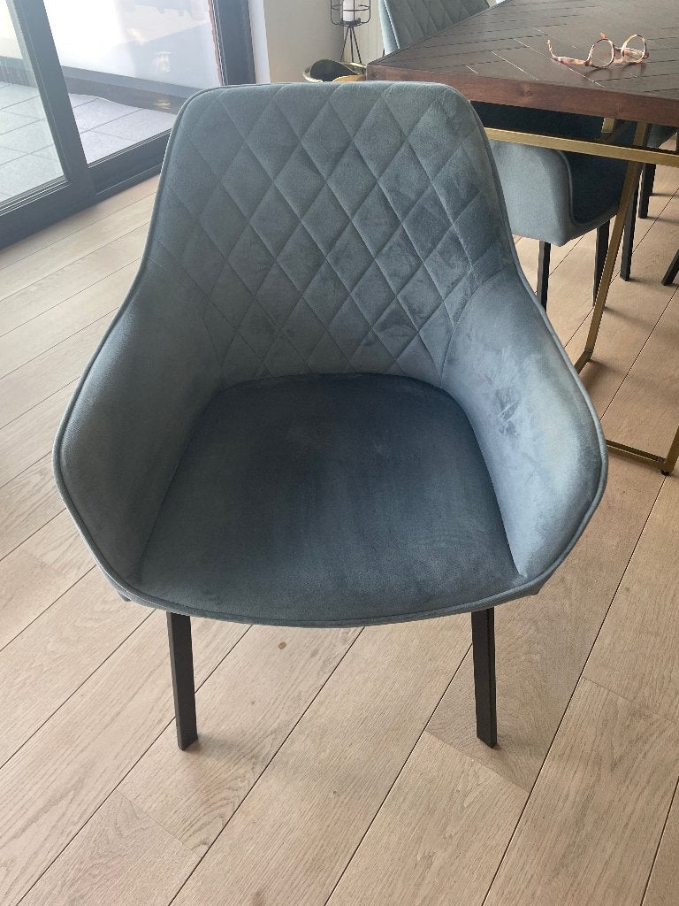 6 Stoelen eetkamer, Ophalen, Blauw, Zo goed als nieuw, Vijf, Zes of meer stoelen