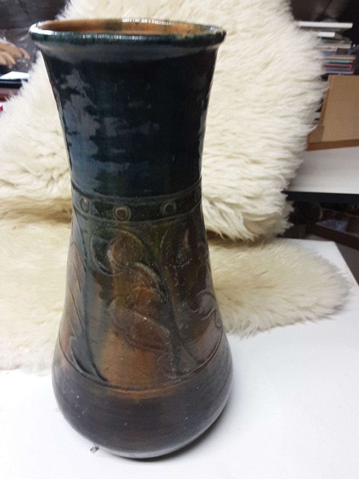 Vlaamse keramiek Vaas H 38cm, Antiek en Kunst, Ophalen