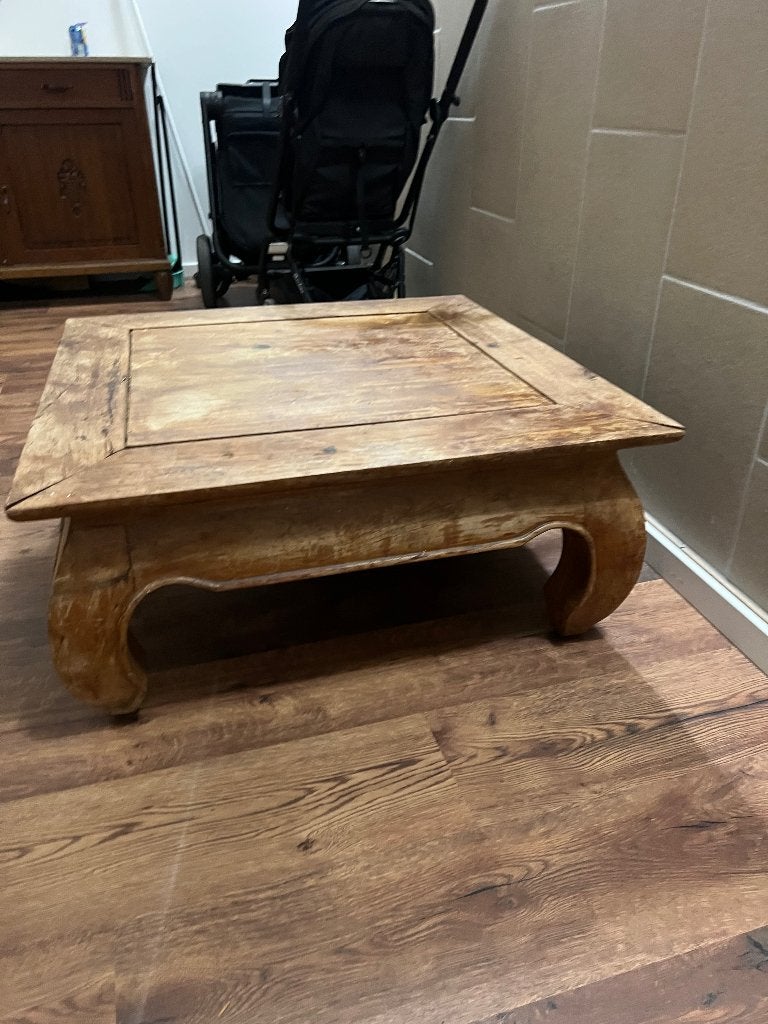 Table basse en vrai bois style asiatique, 50 à 100 cm, Enlèvement, 50 à 100 cm, Chêne