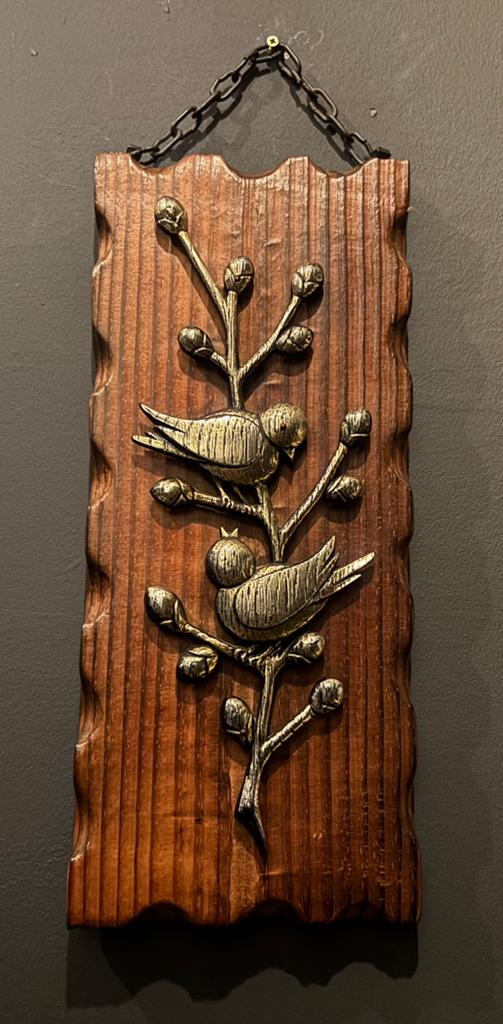 Vintage wanddecoratie vogels op tak (2st), Vintage, Ophalen of Verzenden, Kunststof