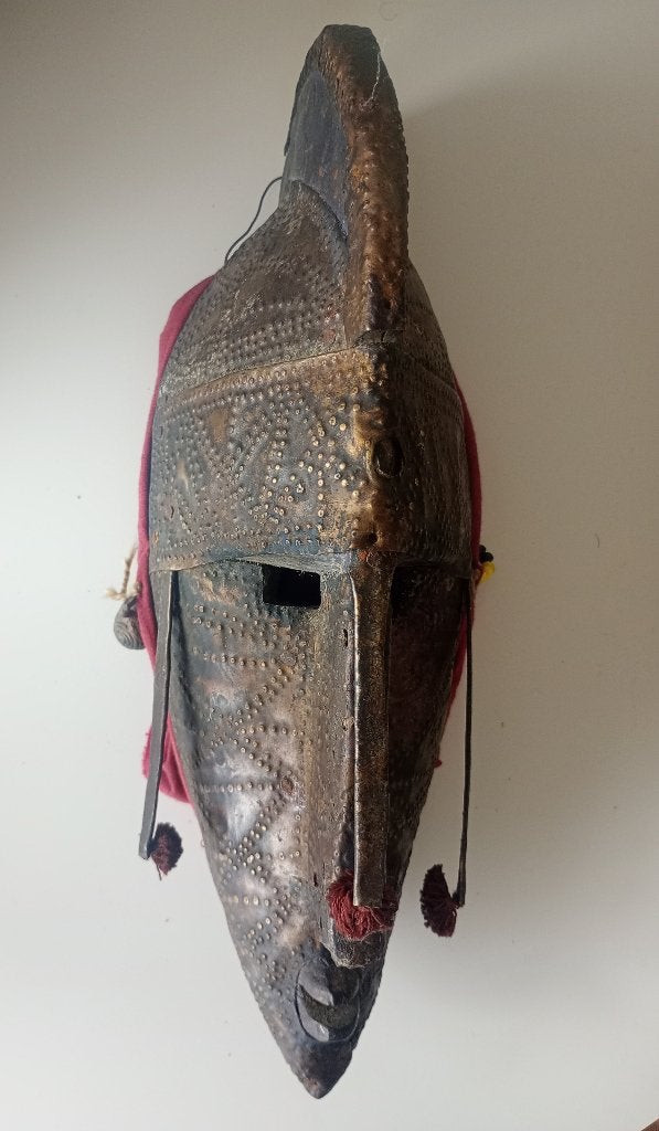Masque Afrique Ouest, Antiquités & Art, Art | Art non-occidental, Afrique, Enlèvement ou Envoi, Masque, Métal