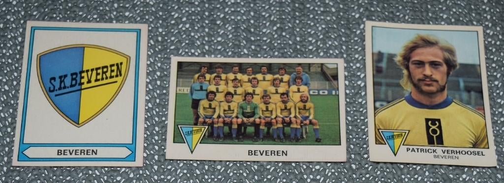Panini / Football 78 / Beveren / 3 stickers, Verzamelen, Ophalen of Verzenden, Zo goed als nieuw, Poster, Plaatje of Sticker
