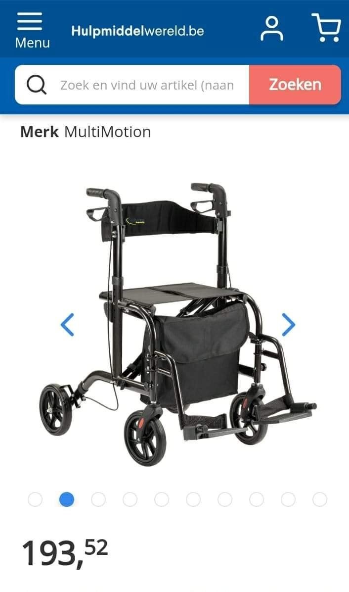 rollator rolstoel, Enlèvement