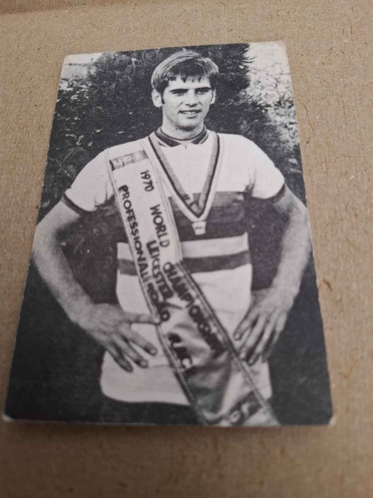 bidprentje wereldkampioen beroepsrenners 1970, Ophalen of Verzenden, Bidprentje