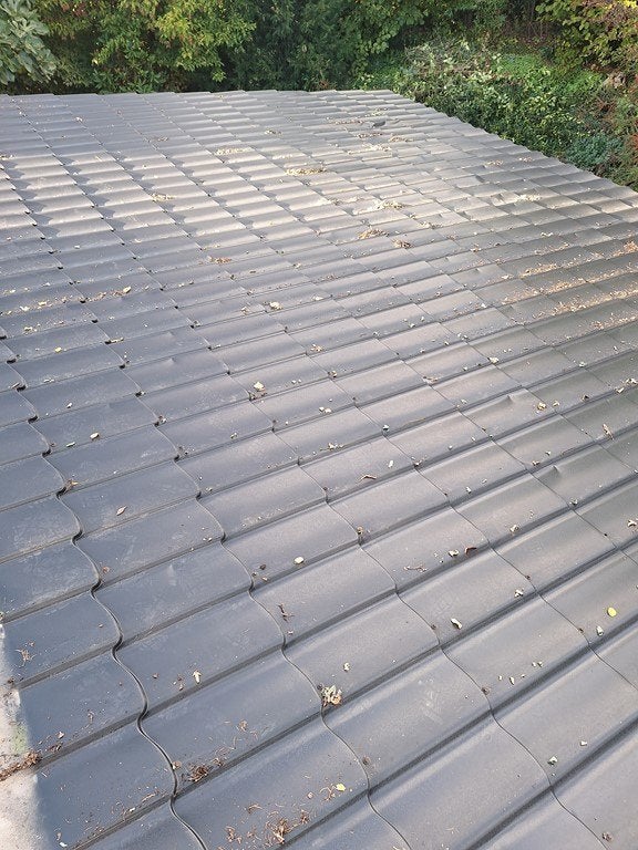 dakpanplaten, Doe-het-zelf en Bouw, Ophalen, Gebruikt, Zwart, 15 m² of meer