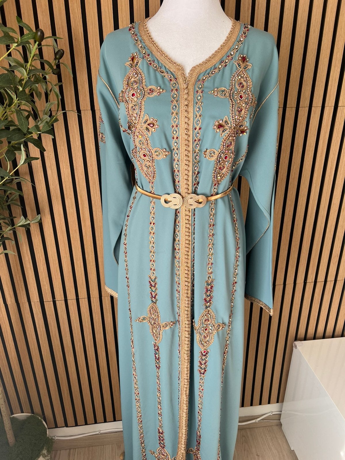 Caftan, Robe de gala, Enlèvement ou Envoi, Bleu, Taille 42/44 (L)