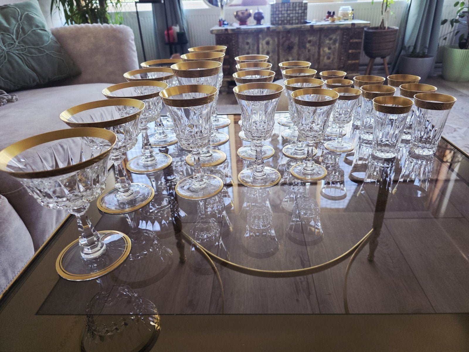 26 glazen van VSL met gouden rand, Ophalen of Verzenden