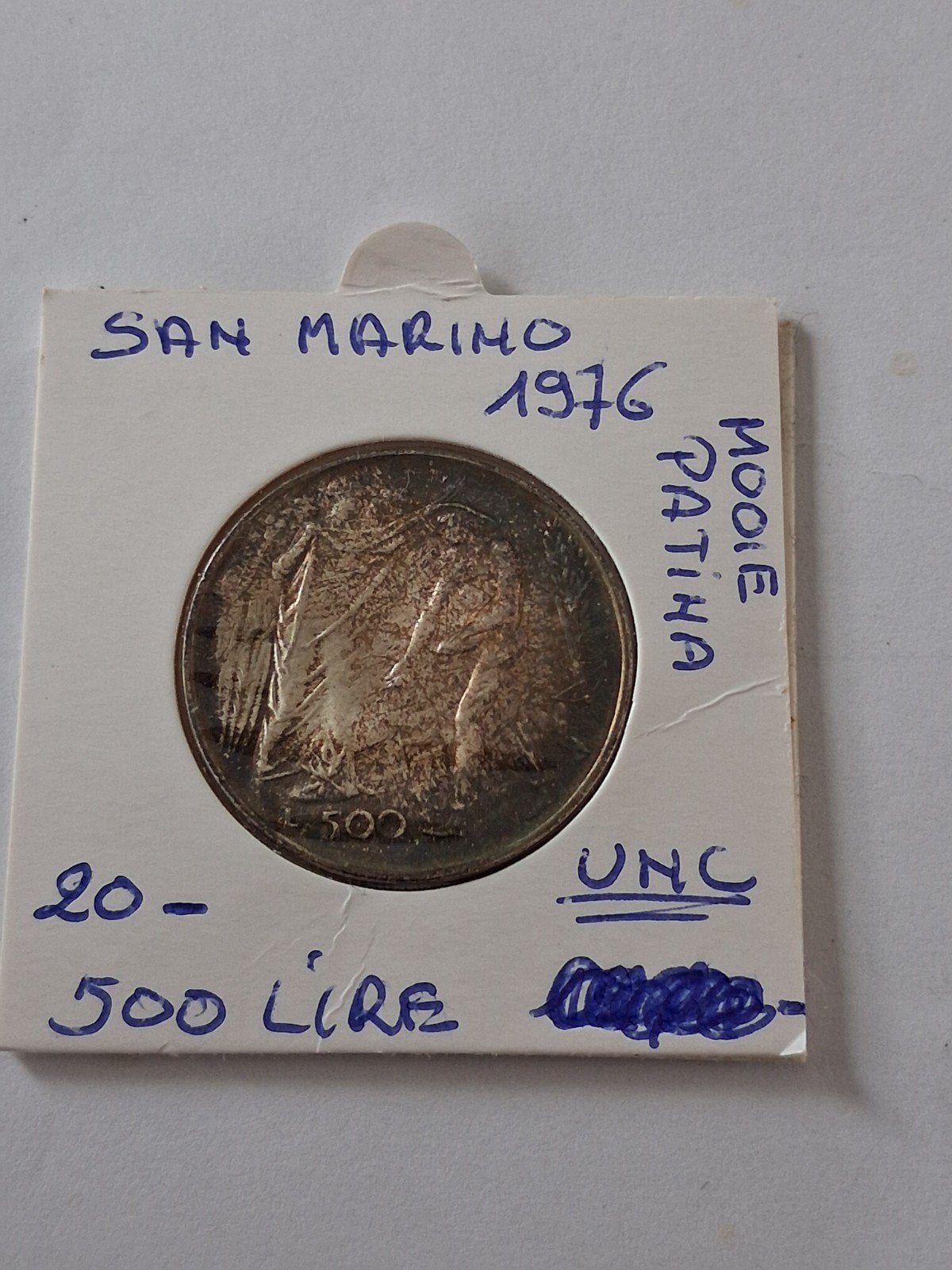 san marino 500 lire 1976 AG UNC (ONGEPOETST  !!!), Ophalen of Verzenden