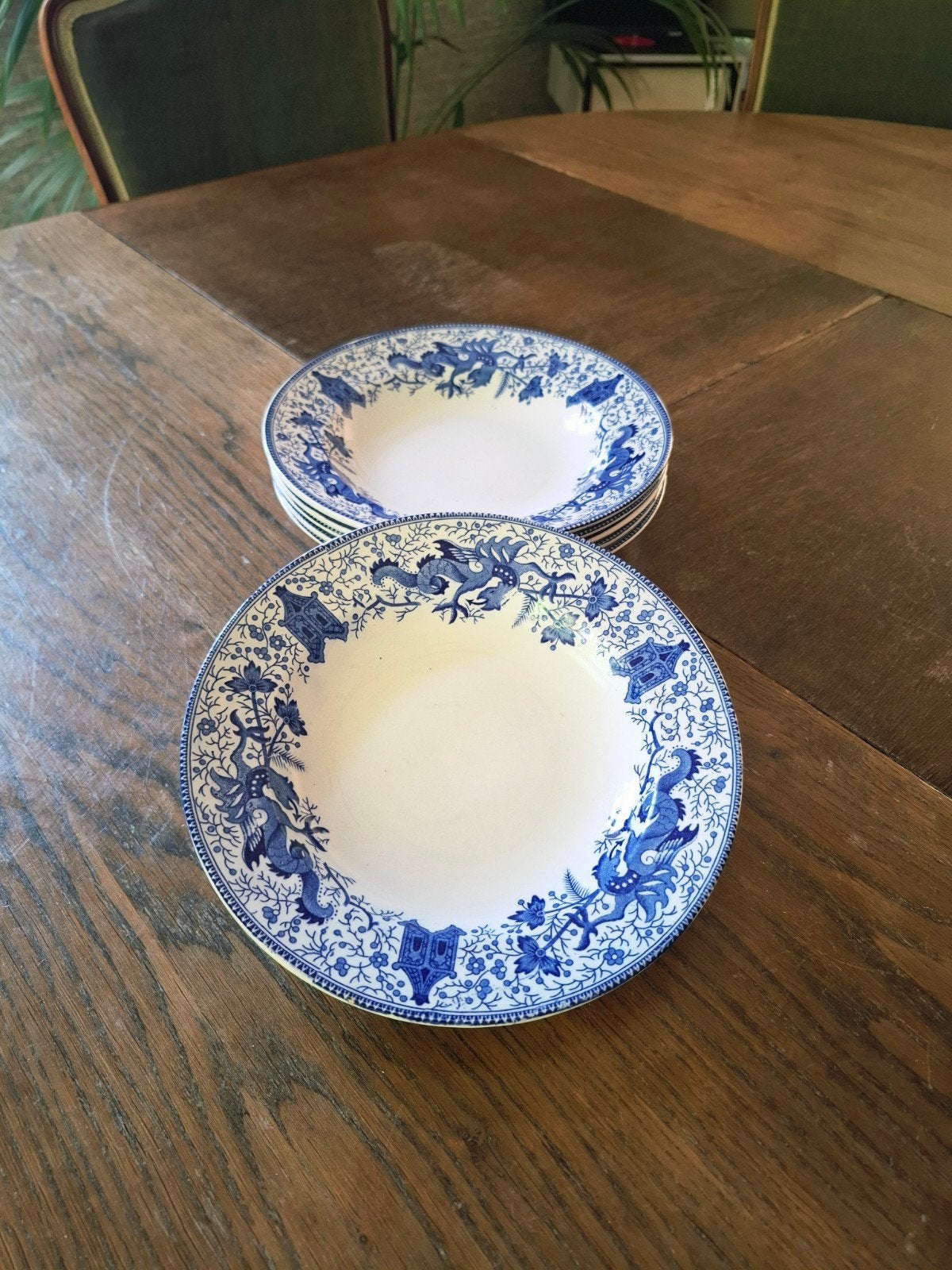 Vintage Boch 'Dragon' soepborden - set van 6, Antiek en Kunst, Ophalen of Verzenden