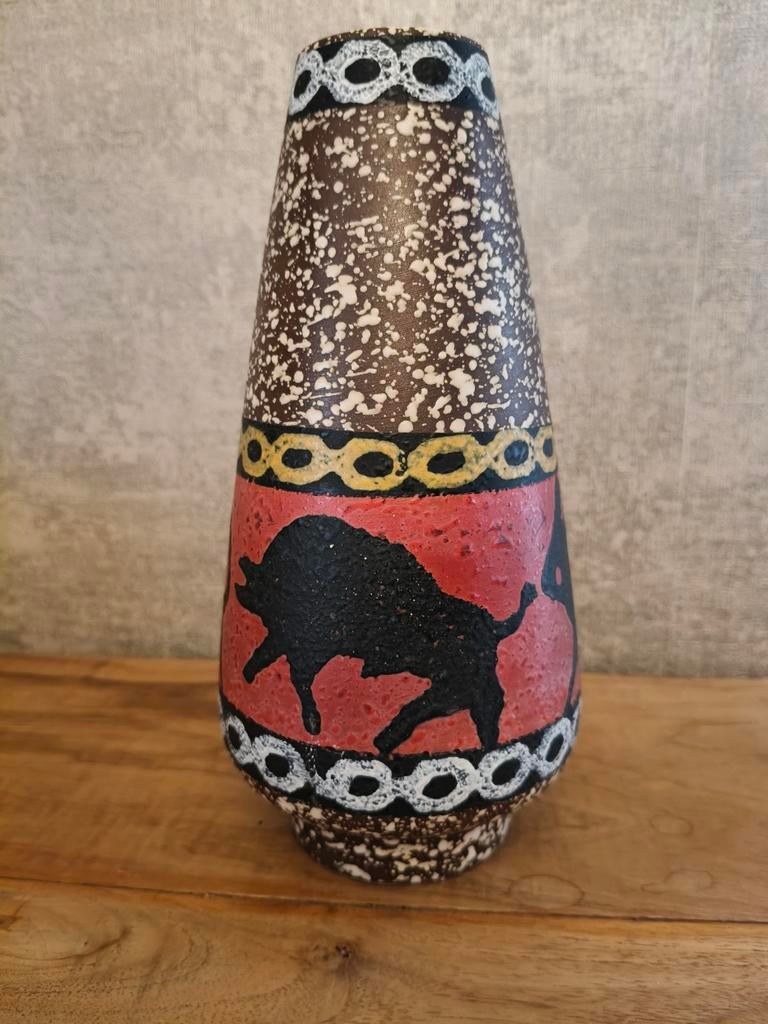 Rare West Germany Vase Hōhr Dūmmler & Breiden "Taurus dancer, Ophalen of Verzenden
