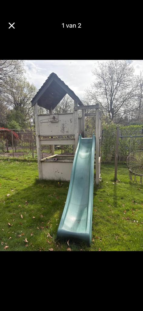 Glijbaan met huisje, Kinderen en Baby's, Speelgoed | Buiten | Speelhuisjes, Ophalen, Gebruikt