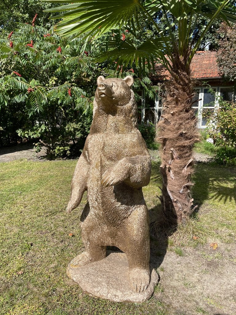 Beer Goud brons, vijver, gazon, dierentuin, 120cm, Tuin en Terras, Ophalen, Nieuw, Kunststof, Dierenbeeld