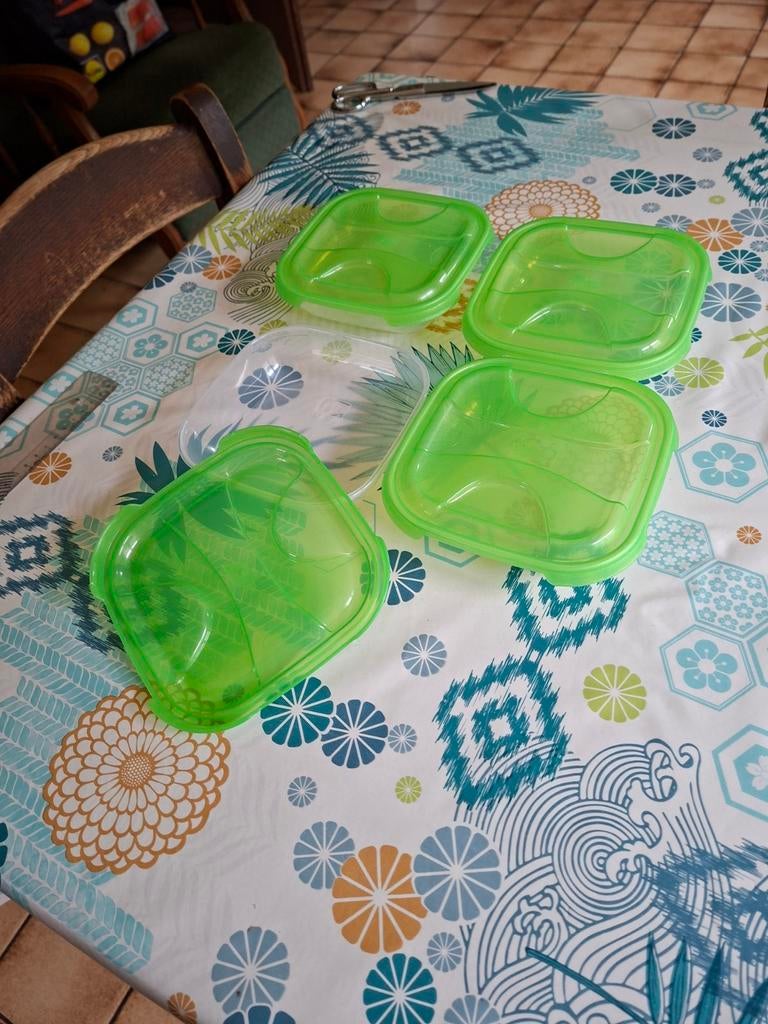 4 boites pour aliments. Neuves. 15cm x 15cm x 3cm.Neuves., Enlèvement ou Envoi