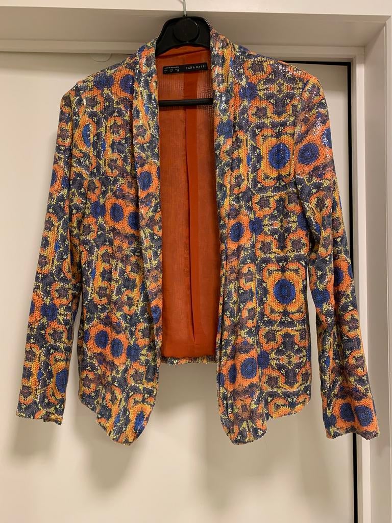 Très jolie veste multicolore petits sequins taille L, Enlèvement ou Envoi, Comme neuf