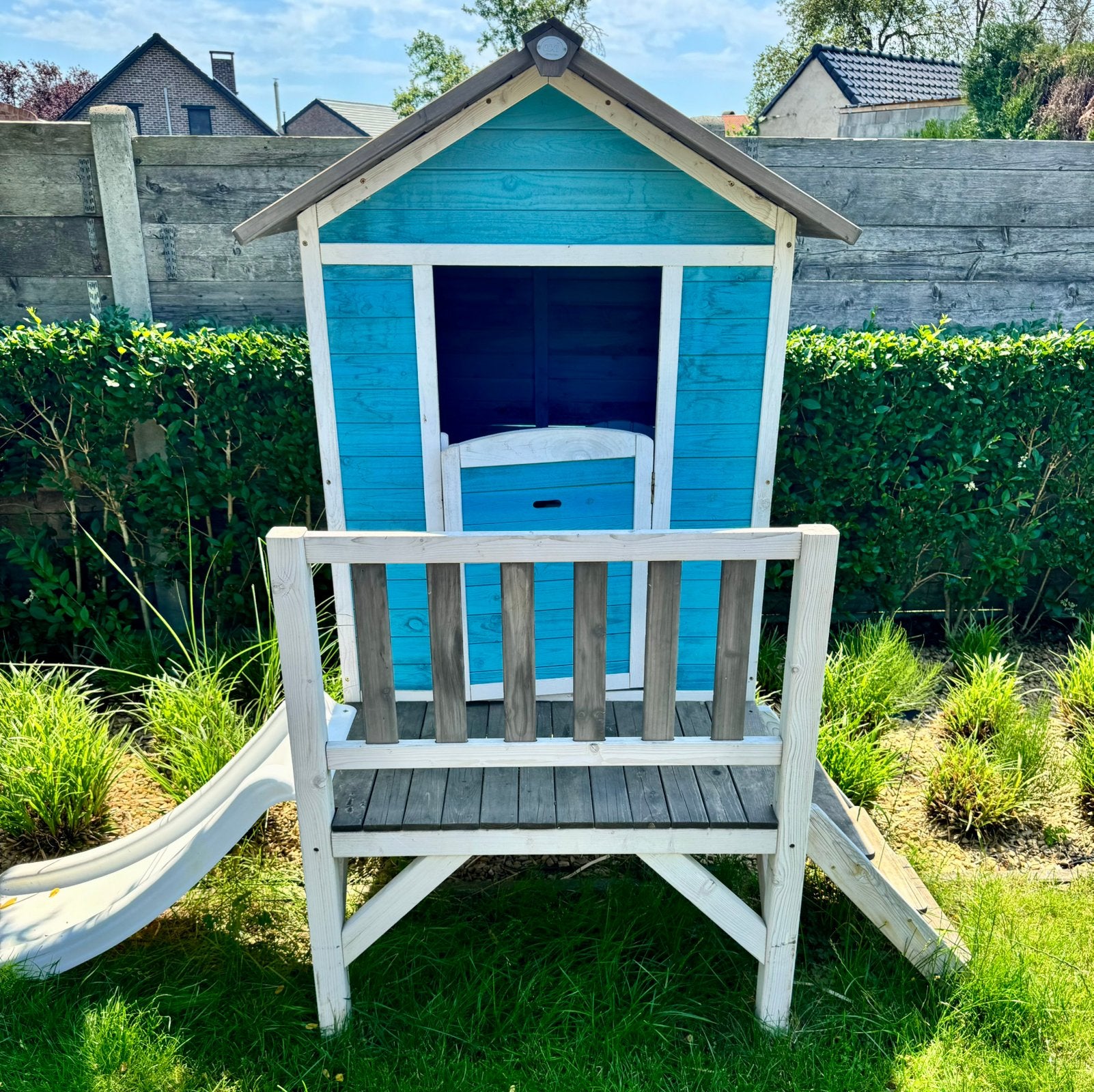AXI Beach Lodge XL Speelhuis in Caribisch Blauw, Ophalen, Gebruikt, Hout