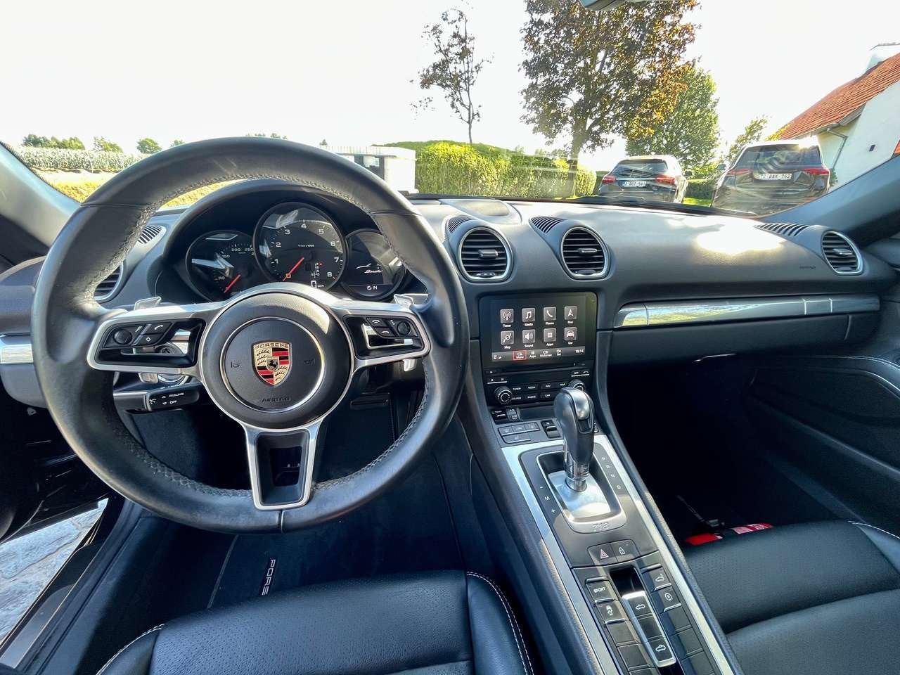 Porsche 718 Boxster 2.0 Turbo PDK Cabrio/1eignr/35000km/Car, Auto's, Zwart, 4 cilinders, Cabriolet, 0 kg