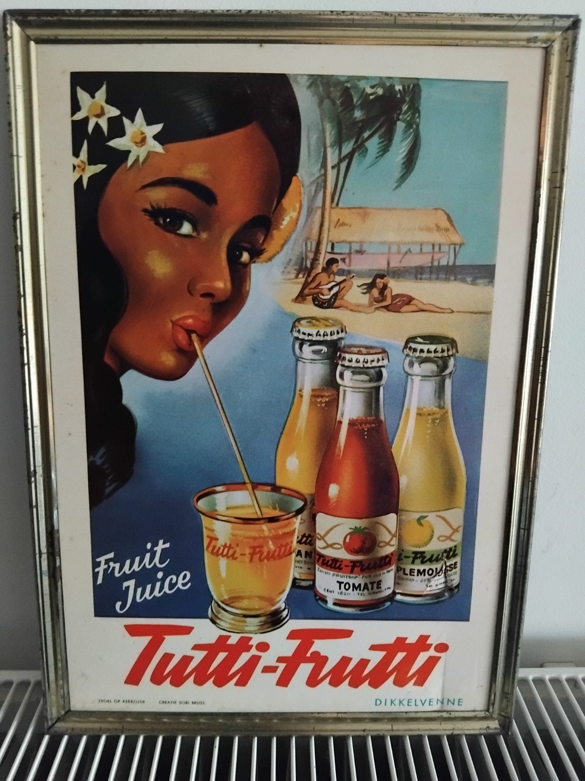 Publicité en carton épais Tutti Fruity Venne, Enlèvement ou Envoi