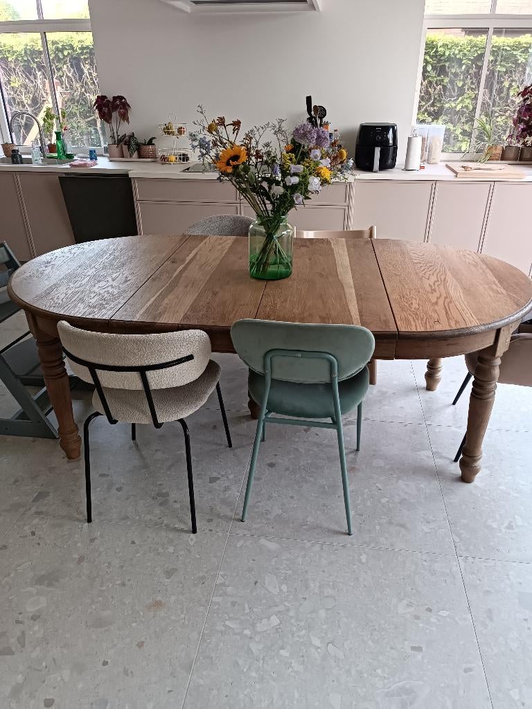Eiken eettafel, Huis en Inrichting, Tafels | Eettafels, Ophalen, Gebruikt, 100 tot 150 cm, Eikenhout