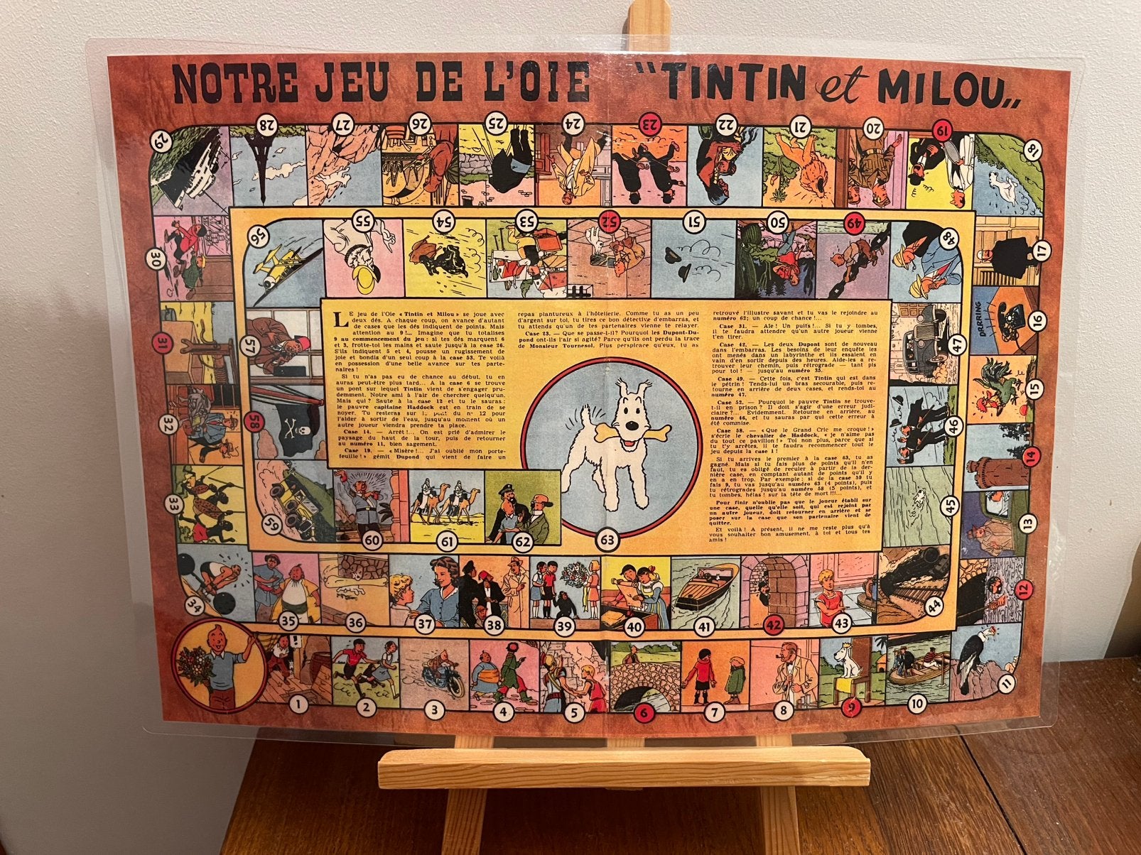 Tintin Kuifje Tim Hergé : Notre Jeu De L’oie 1951 fac-similé, Envoi, Tintin, Comme neuf, Livre ou Jeu