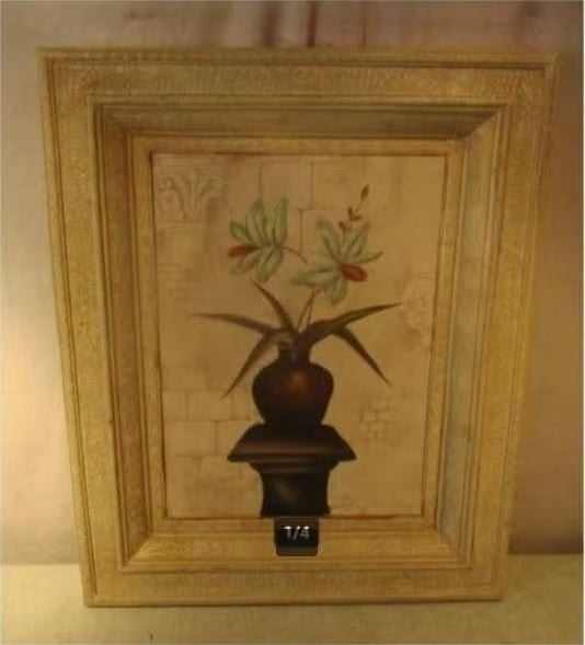 Mooi Geschilderd Werk 'Bloemen in Pot' - 62x50, Antiquités & Art, Enlèvement ou Envoi