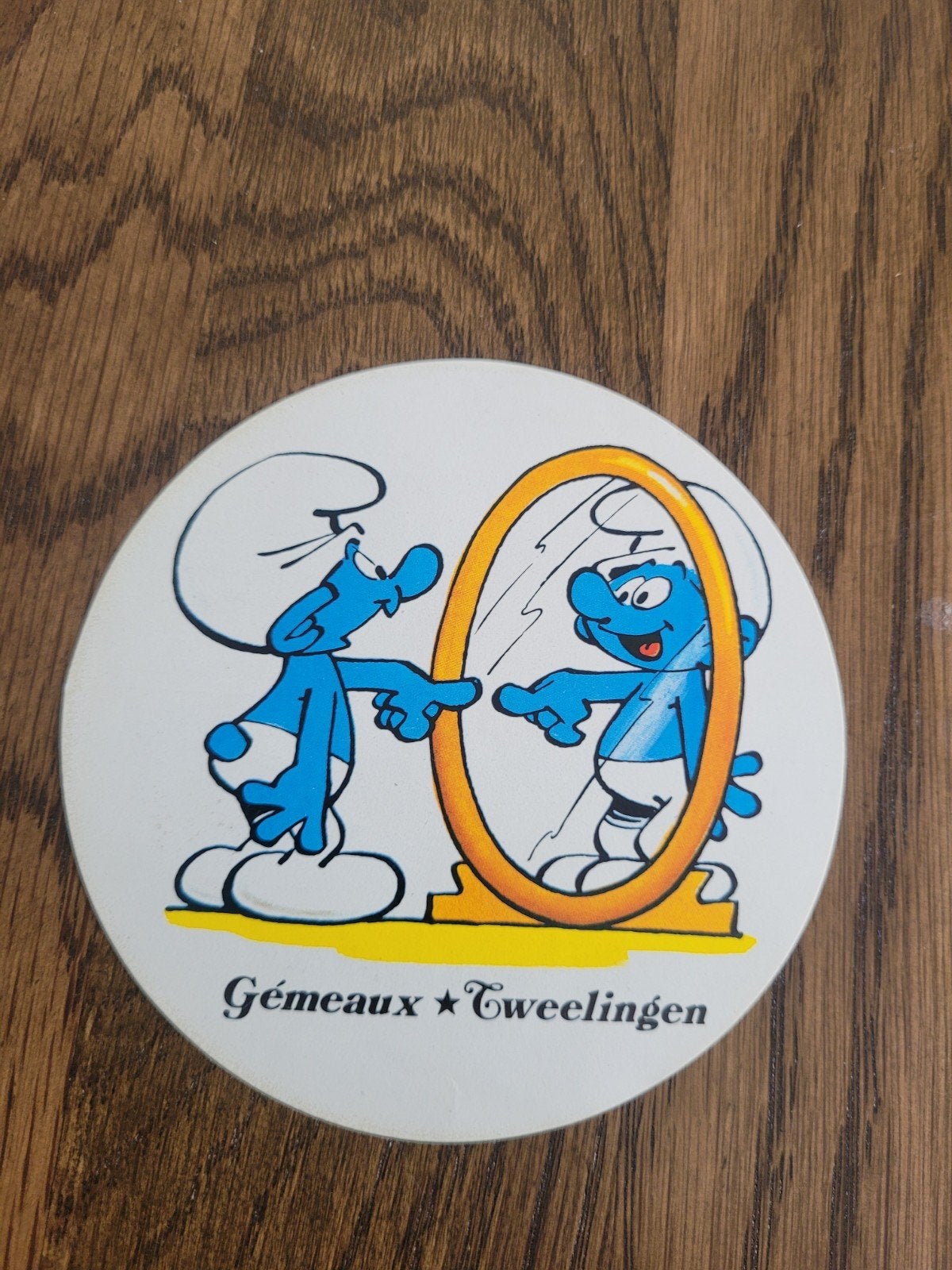 oude sticker de smurfen Milkana, Ophalen of Verzenden
