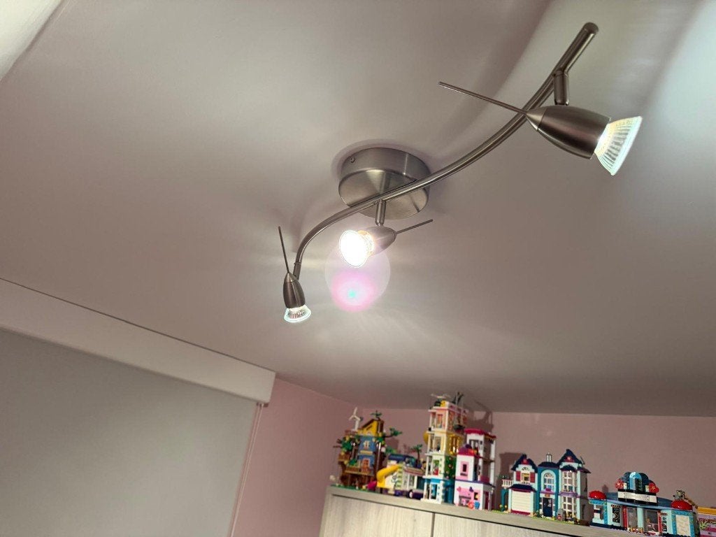 Plafonnier 3 spots orientables, Maison & Meubles, Lampes | Plafonniers, GU10, Verre, Enlèvement, Utilisé