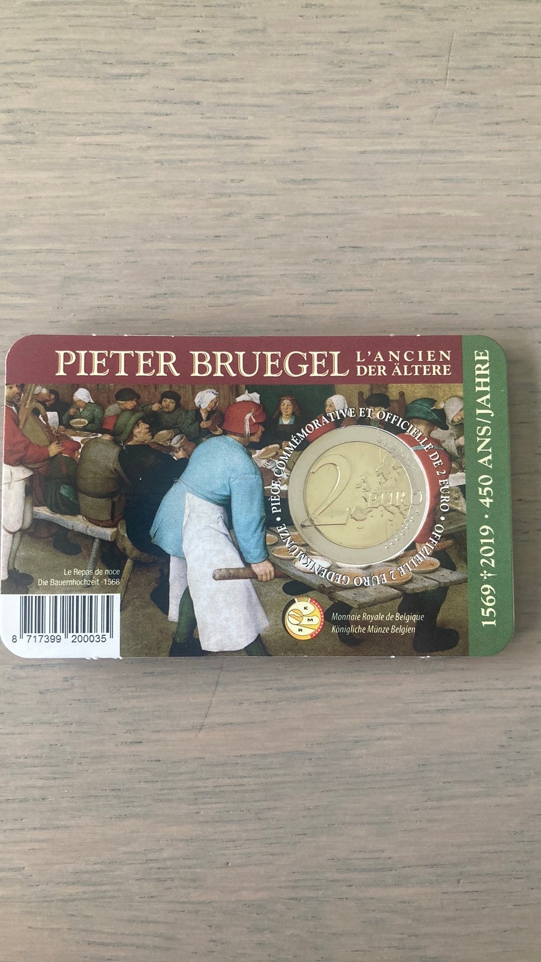 Pièce de 2 euros commémorative 450 ans de Pieter Breughel, Enlèvement