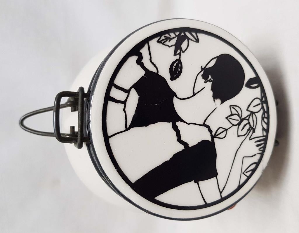 Bocal de conservation en porcelaine Art Déco., Enlèvement ou Envoi