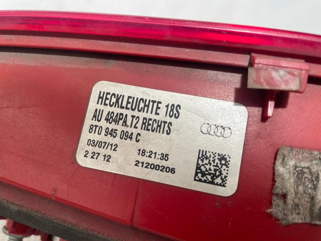 Feu arriere droit AUDI A5 8T 8T0945094C, Audi, Enlèvement, Utilisé