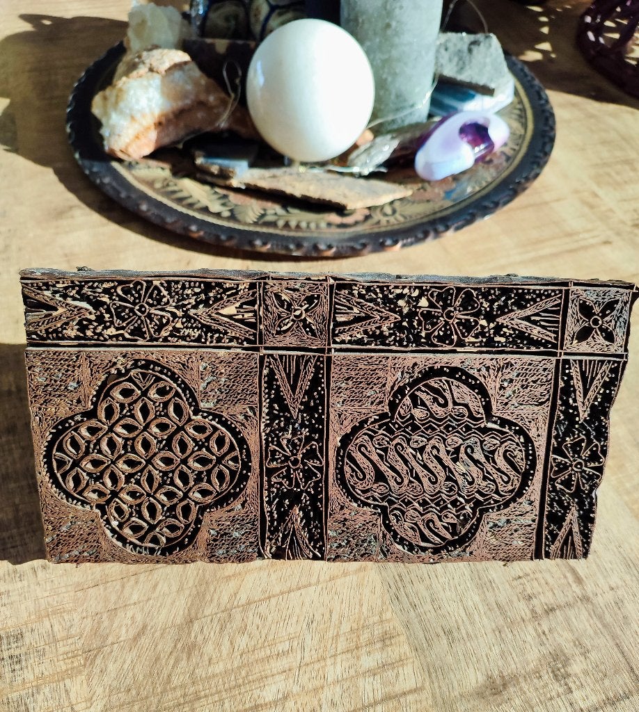 Indonésie Authentique et ancien tampon à Batik: Tjap. 1,2 kg, Antiquités & Art, Brun, Indonésie, Fait main, Métal