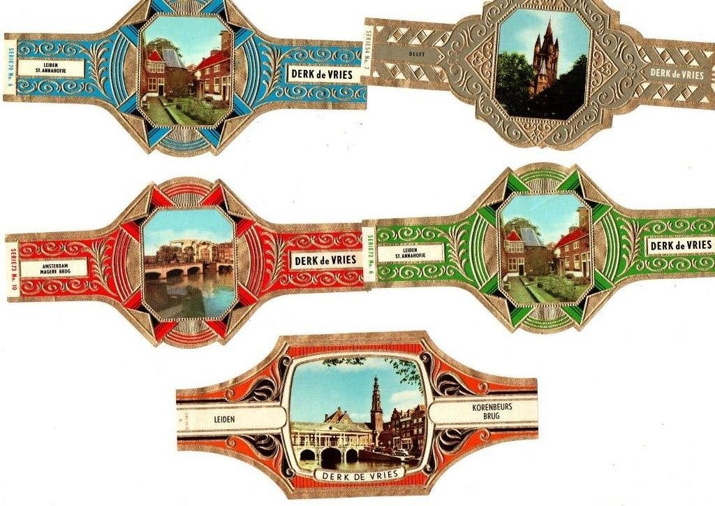 SIGARENBZNDEN GROOT FORMAAT DERK DE VRIES, Ophalen of Verzenden, Zo goed als nieuw, Sigarenbandjes