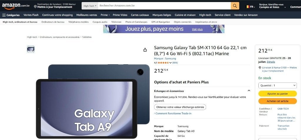 Samsung Galaxy Tab A9 SM-X110, Computers en Software, Android Tablets, Nieuw, Wi-Fi, 9 inch, 64 GB, Gps, Ophalen