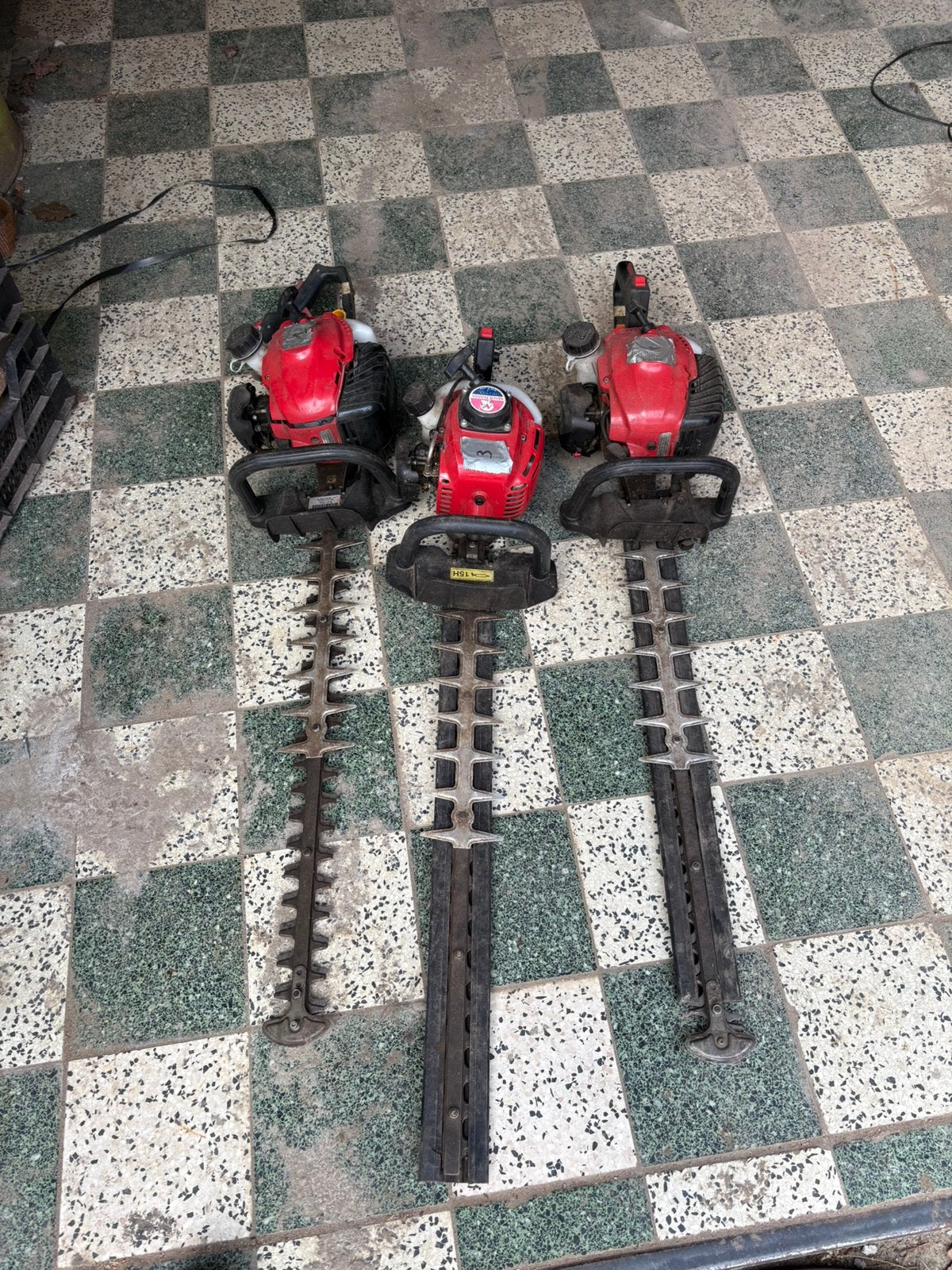 3 professionele maruyama heggescharen, Tuin en Terras, Heggenscharen, Gebruikt, Benzine, Ophalen
