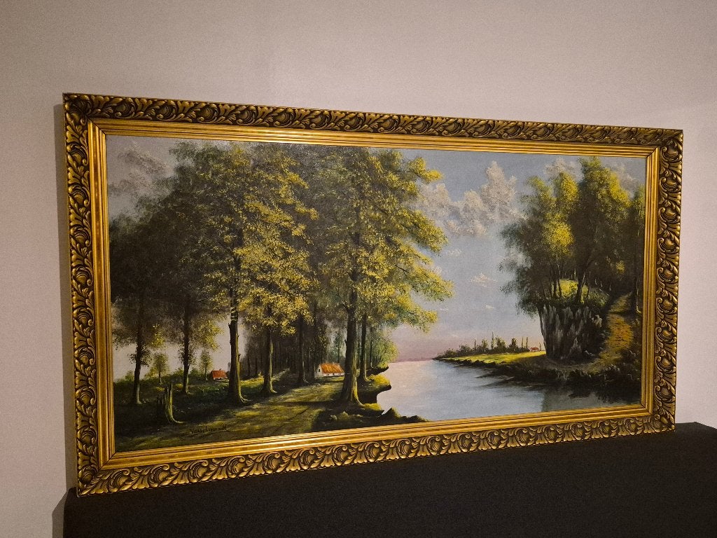 Tableau, Antiquités & Art, Peint à la main, Autres techniques, Paysage, Enlèvement