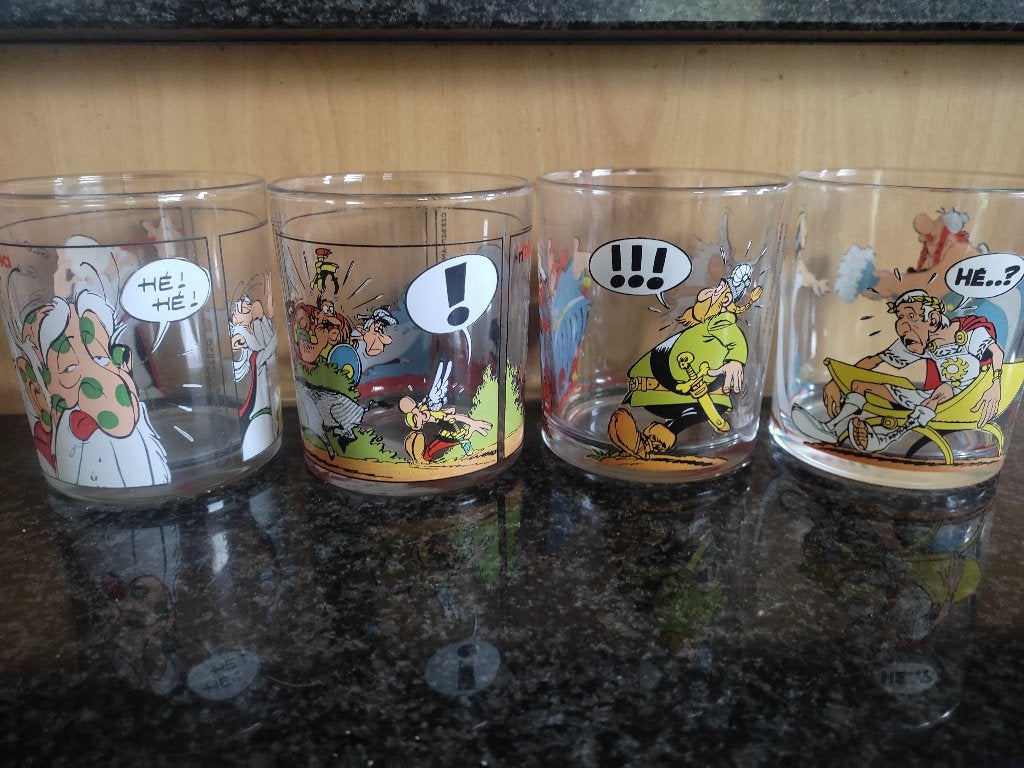 4 verres Astérix (Pub. Nutella)., Envoi, Astérix et Obélix, Neuf, Ustensile