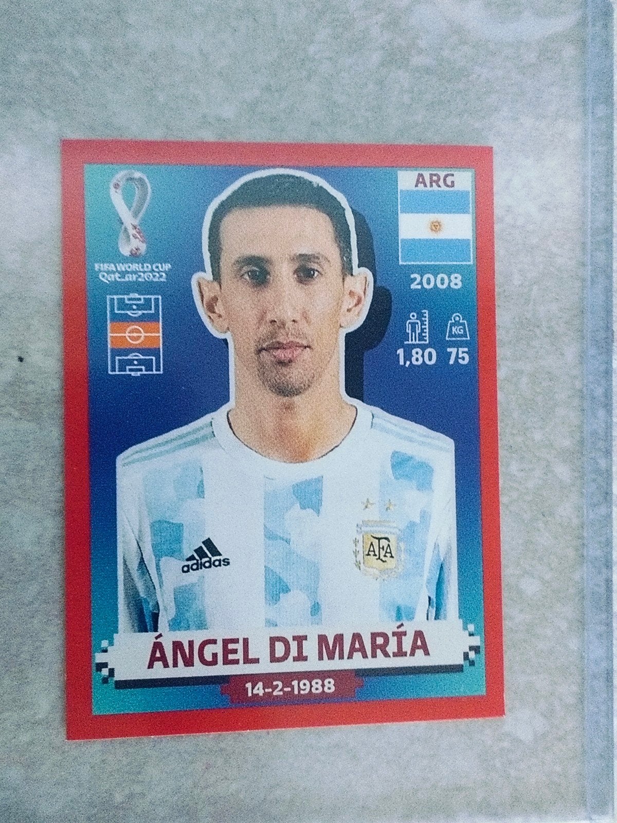 Panini sticker WK Qatar Angel Di Maria Argentinië, Envoi