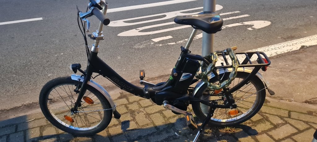 Elektrische Vouwfiets franse merk gitane japanse panasonic, Gebruikt, 14 tot 16 inch, Versnellingen, Totaal opvouwbaar