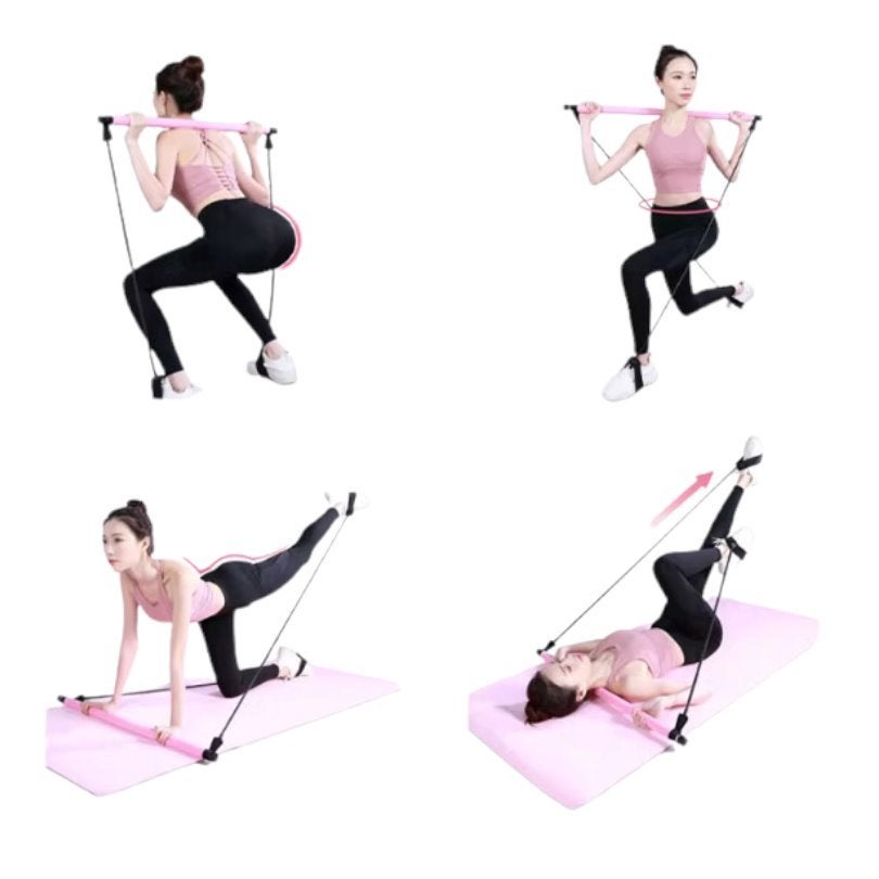 Pilates bar met weerstandsbanden, full body training, Sports & Fitness, Yoga & Pilates, Enlèvement ou Envoi, Neuf, Autre
